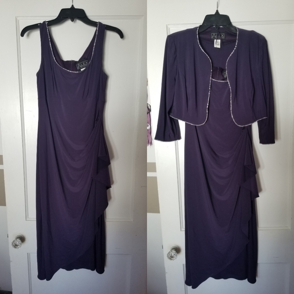 Rouched purple dress